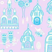 papier peint chateau princesses filles mauve